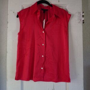 NWT Banana Republic Button Down Sleeveless Collard Blouse Size XS - Pink